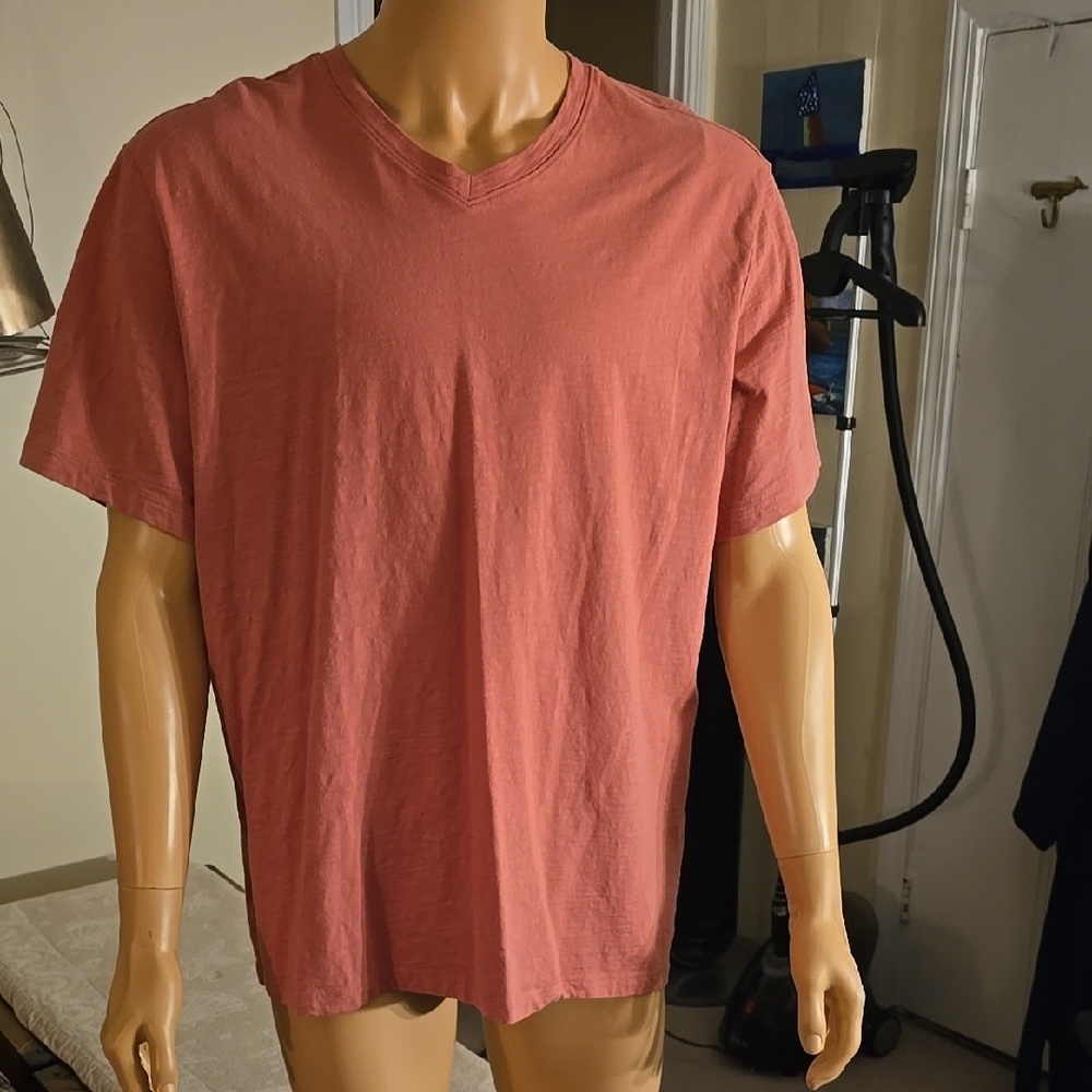 Red Short Sleeve V-Neck Tee